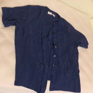 Blue Shirt with White Stripes